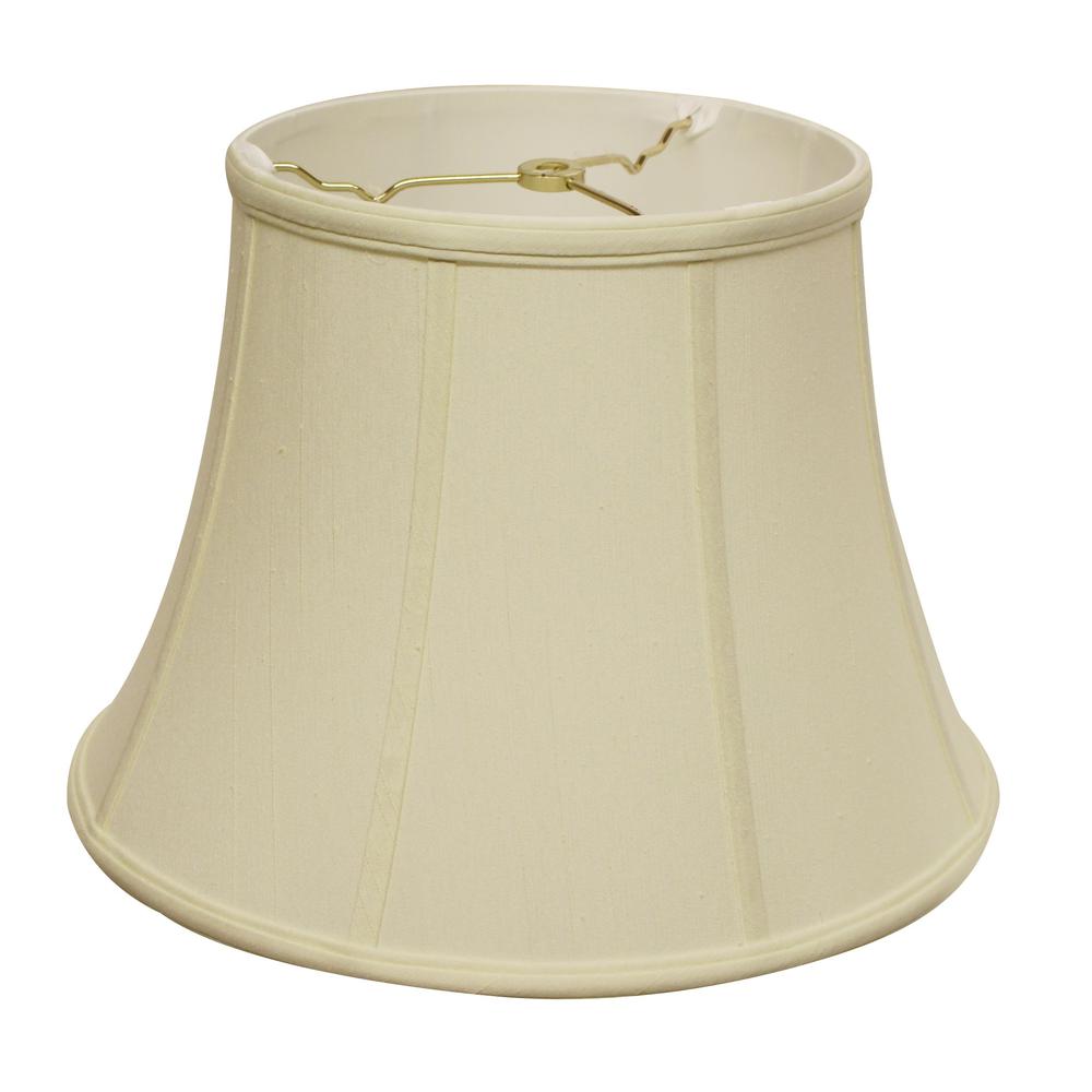 14" Ivory Altered Bell Monay Shantung Lampshade. Picture 1