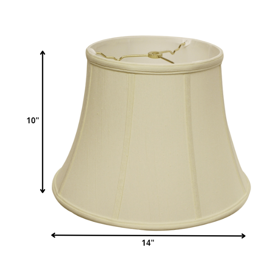 14" Ivory Altered Bell Monay Shantung Lampshade. Picture 3