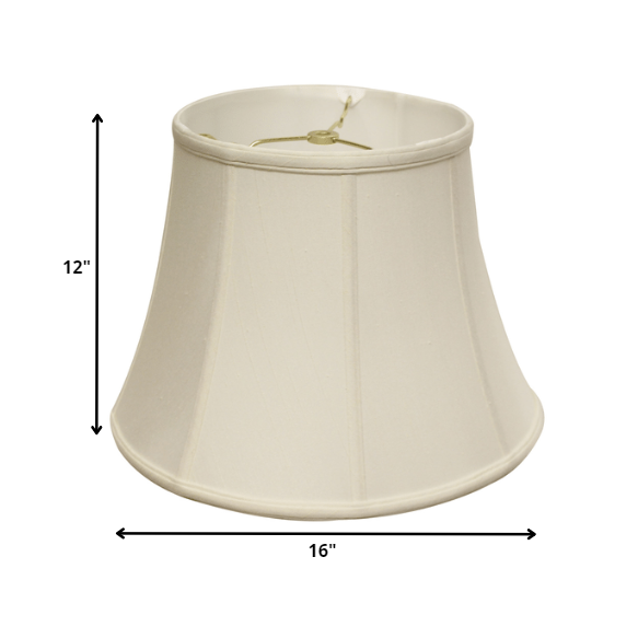 16" White Altered Bell Monay Shantung Lampshade. Picture 2