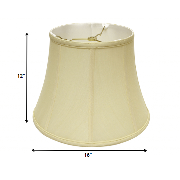 16" Antique White Altered Bell Monay Shantung Lampshade. Picture 2