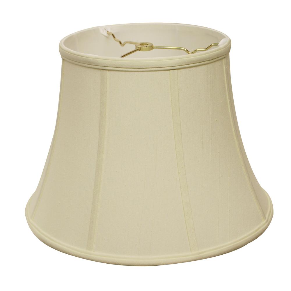 16" Ivory Altered Bell Monay Shantung Lampshade. Picture 3