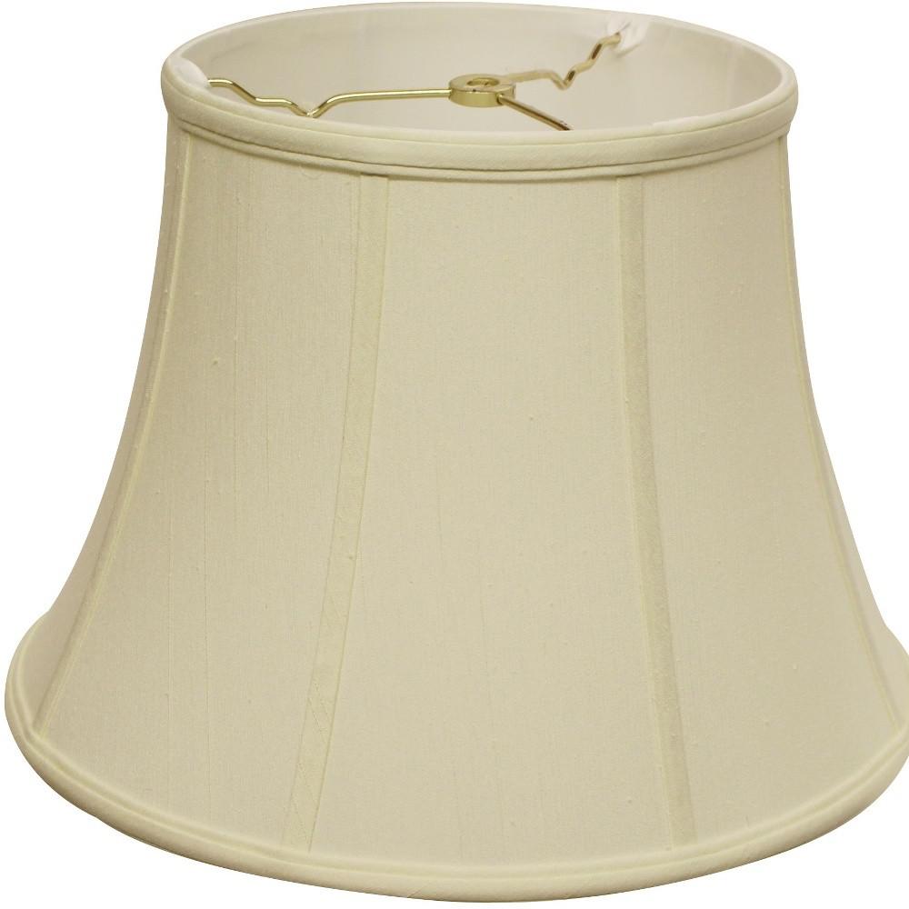 16" Ivory Altered Bell Monay Shantung Lampshade. Picture 4