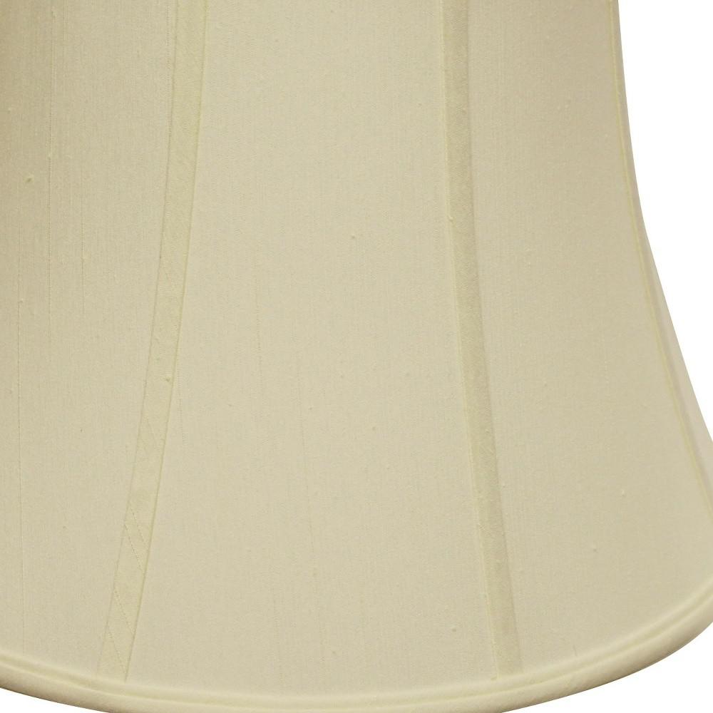 16" Ivory Altered Bell Monay Shantung Lampshade. Picture 8