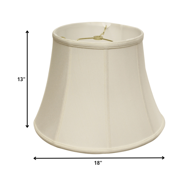 18" White Altered Bell Monay Shantung Lampshade. Picture 2