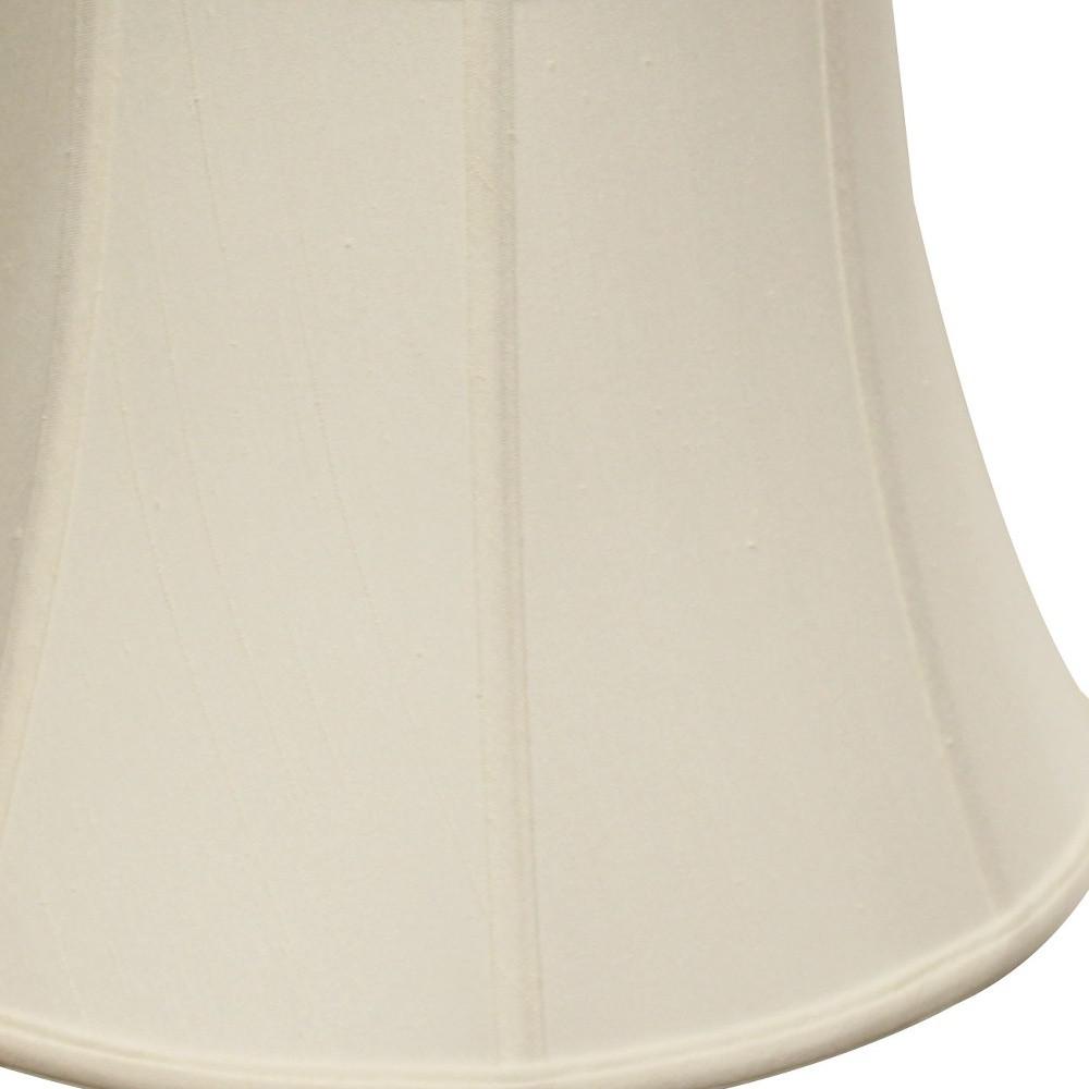 18" White Altered Bell Monay Shantung Lampshade. Picture 5