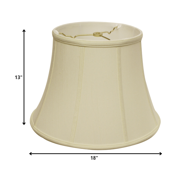 18" Ivory Altered Bell Monay Shantung Lampshade. Picture 2
