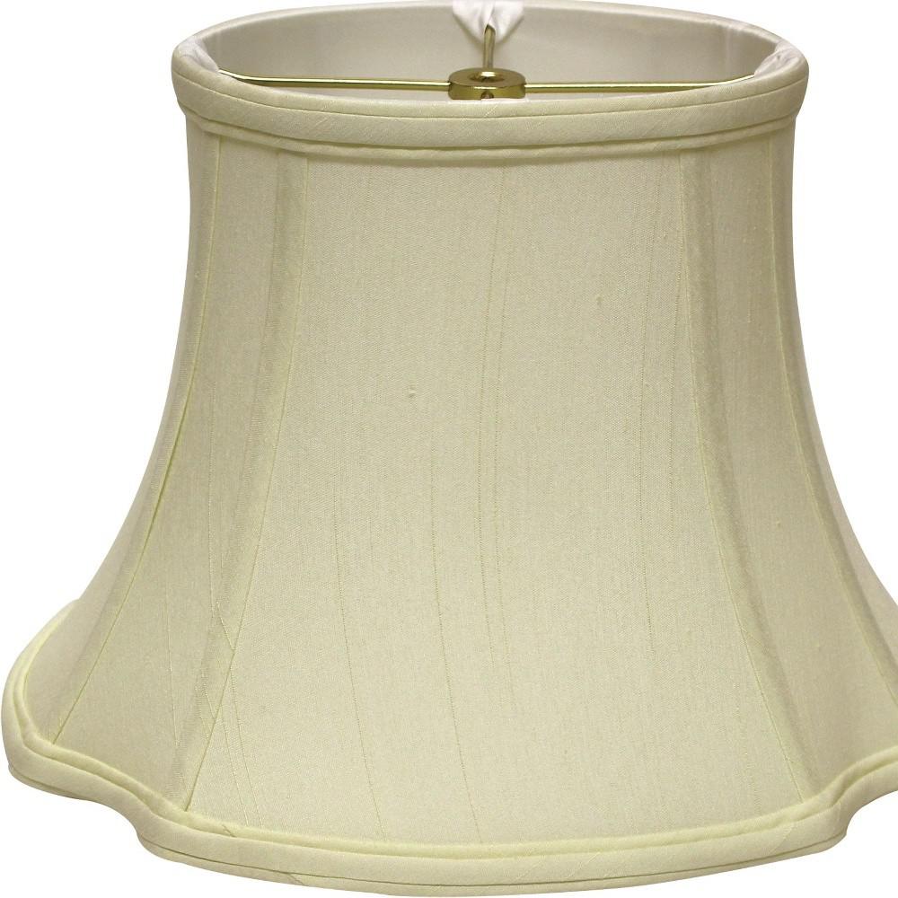17" Ivory Reversed Oval Monay Shantung Lampshade. Picture 4