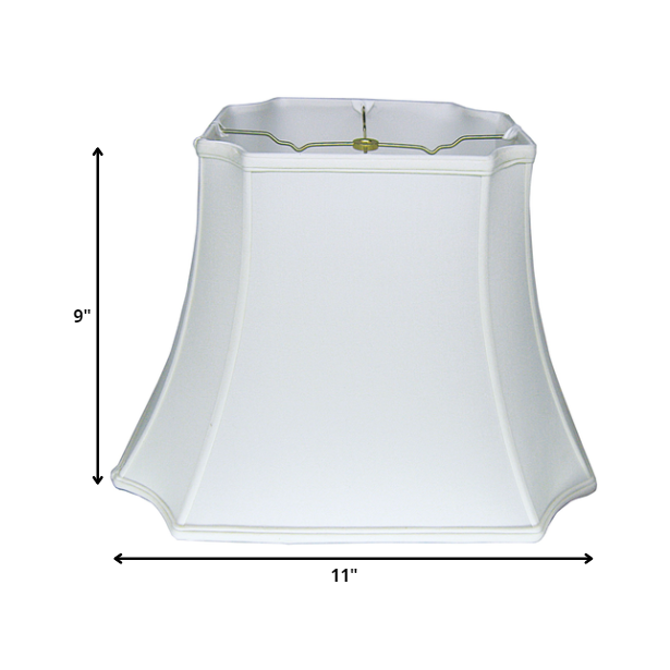 11" Snow Inverted Rectangle Shantung Lampshade. Picture 2
