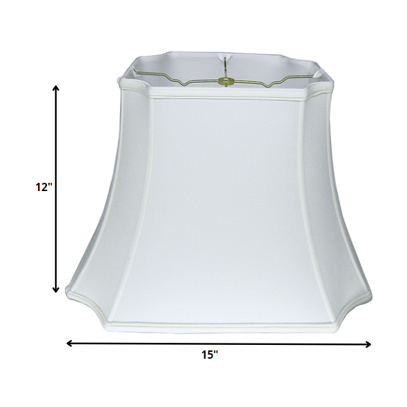 15" Snow Inverted Rectangle Shantung Lampshade. Picture 2