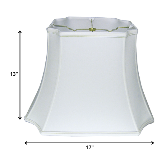 17" Snow Inverted Rectangle Shantung Lampshade. Picture 2
