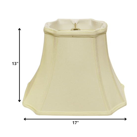 17" Ivory Inverted Rectangle Shantung Lampshade. Picture 2