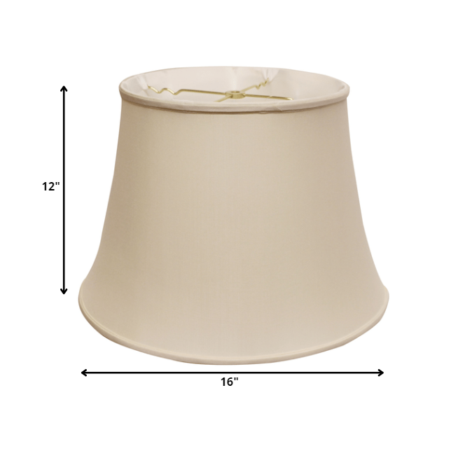 16" Biege Sloped Euro Bell Pongee Shantung Lampshade. Picture 2