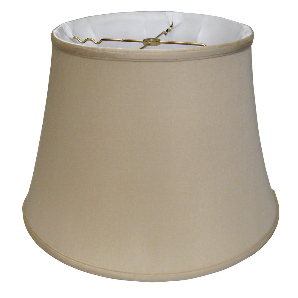 16" Greige Sloped Euro Bell Pongee Shantung Lampshade. Picture 1