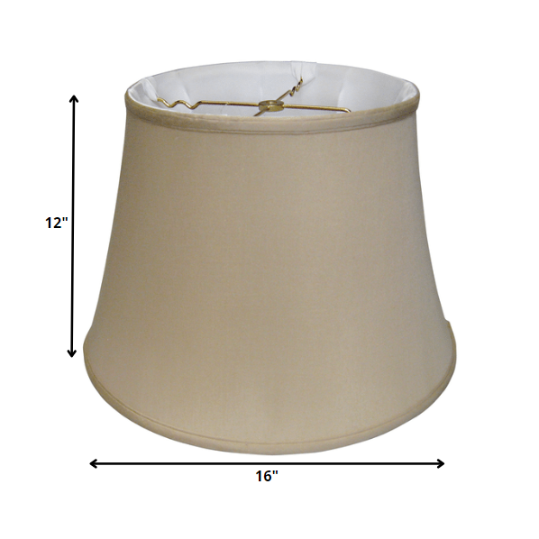 16" Greige Sloped Euro Bell Pongee Shantung Lampshade. Picture 2