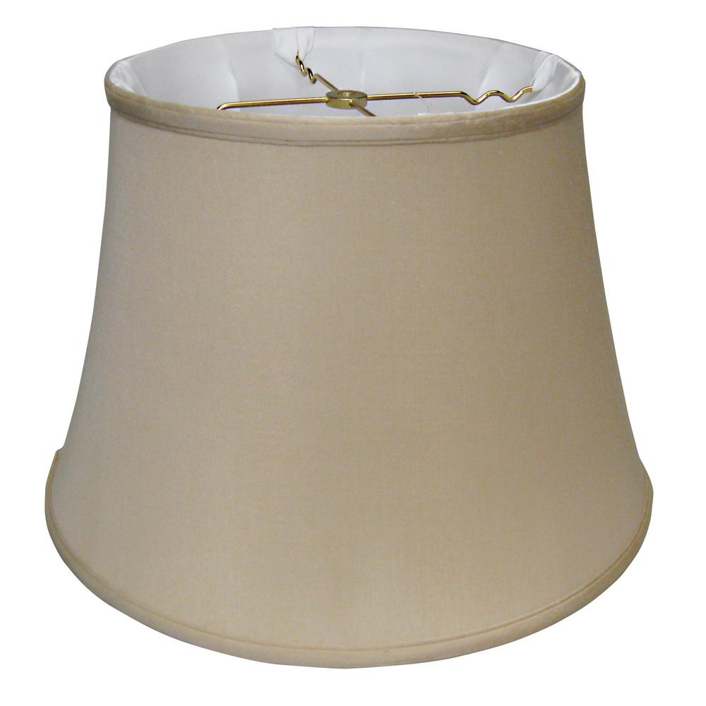 16" Greige Sloped Euro Bell Pongee Shantung Lampshade. Picture 3