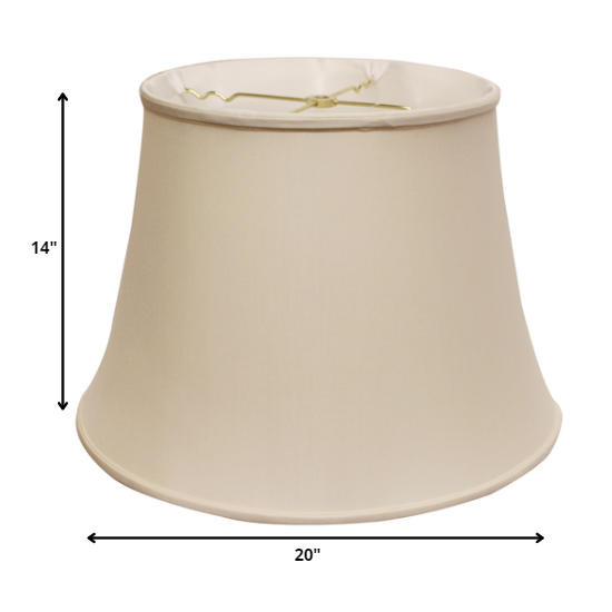 20" Biege Sloped Euro Bell Pongee Shantung Lampshade. Picture 2