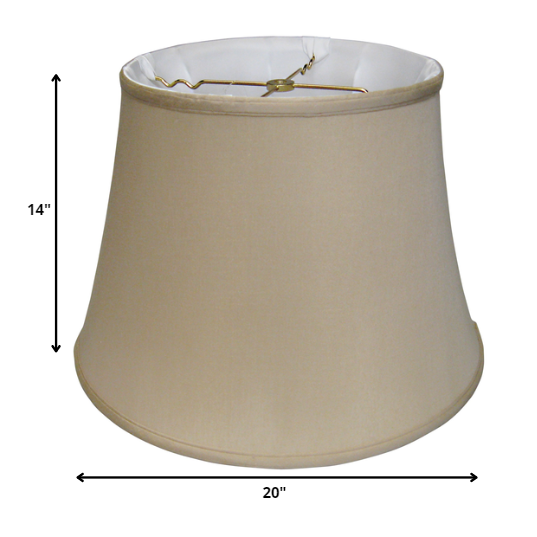 20" Greige Sloped Euro Bell Pongee Shantung Lampshade. Picture 2