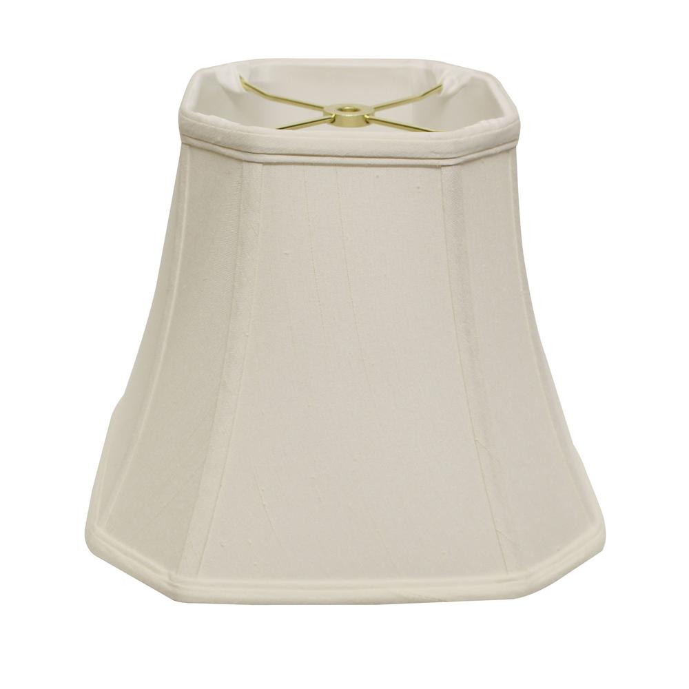10" White Slanted Square Bell Monay Shantung Lampshade. Picture 1