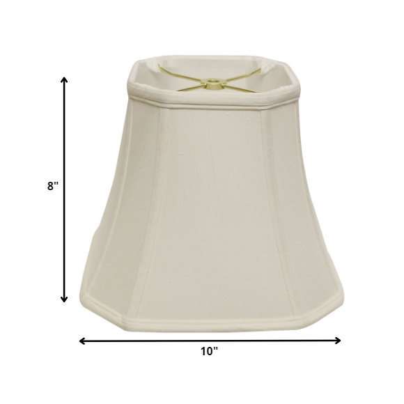 10" White Slanted Square Bell Monay Shantung Lampshade. Picture 3