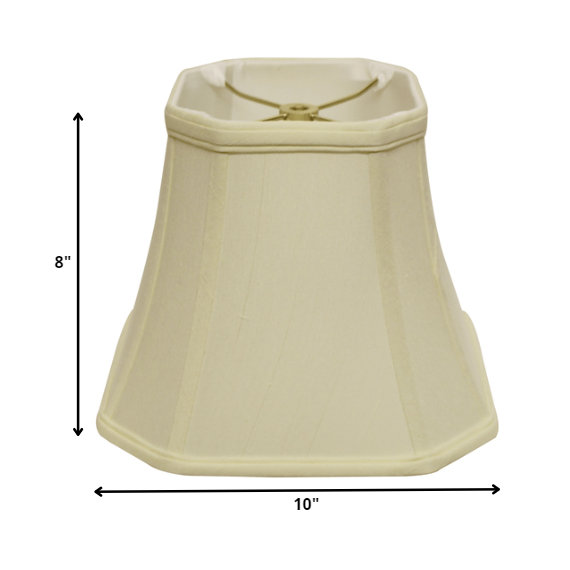 10" Ivory Slanted Square Bell Monay Shantung Lampshade. Picture 3