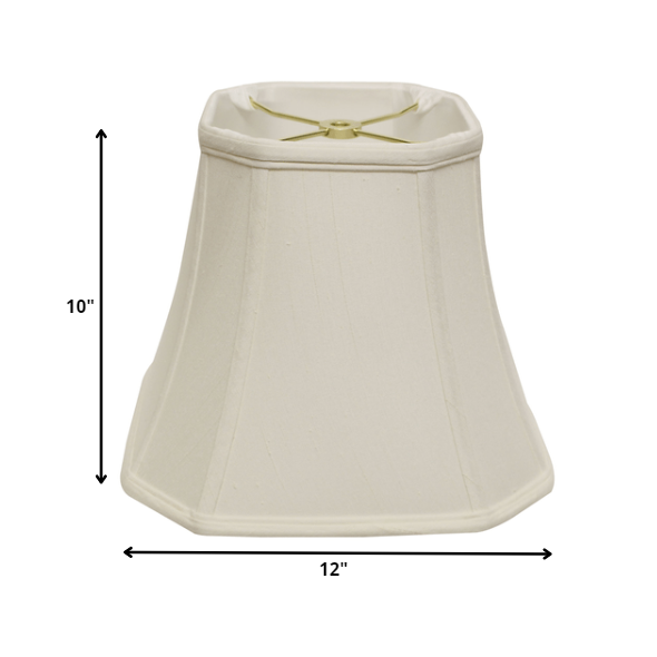 12" White Slanted Square Bell Monay Shantung Lampshade. Picture 3