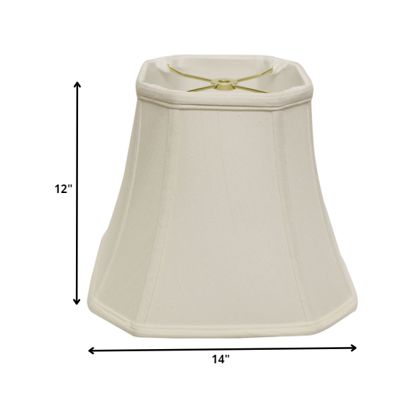 14" White Slanted Square Bell Monay Shantung Lampshade. Picture 3