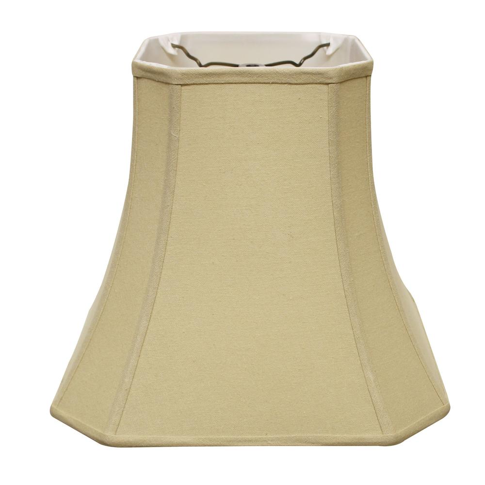 14" Pale Brown Slanted Square Bell Linen Lampshade. Picture 3