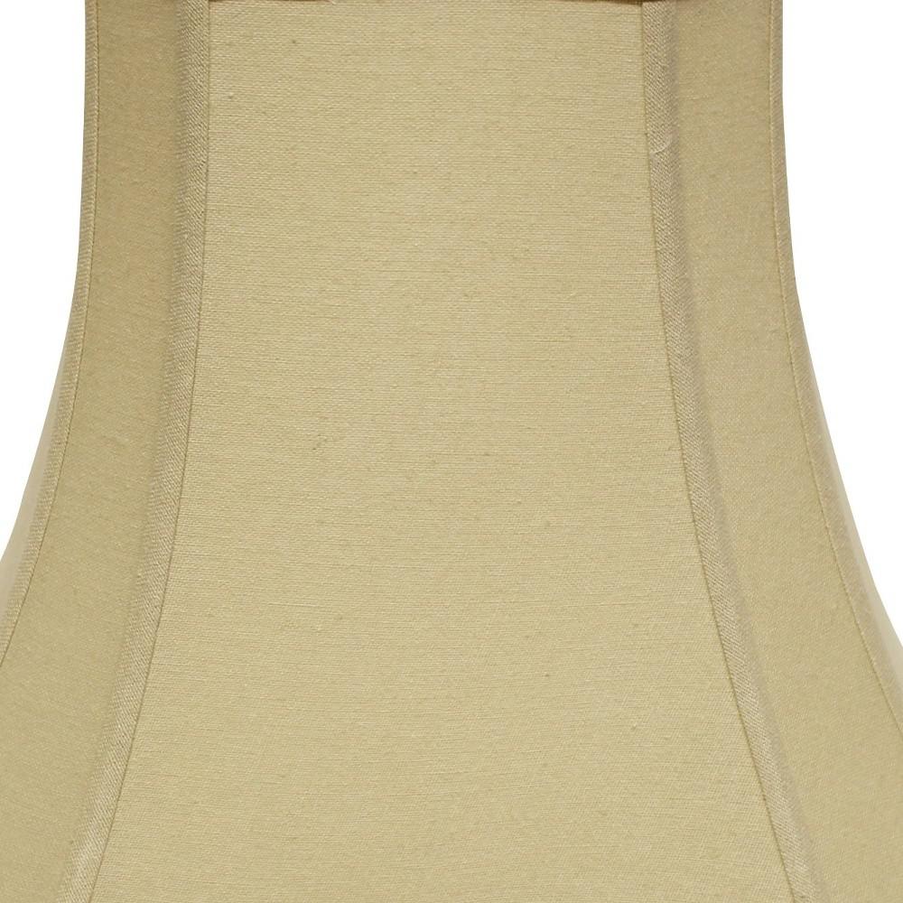 14" Pale Brown Slanted Square Bell Linen Lampshade. Picture 8