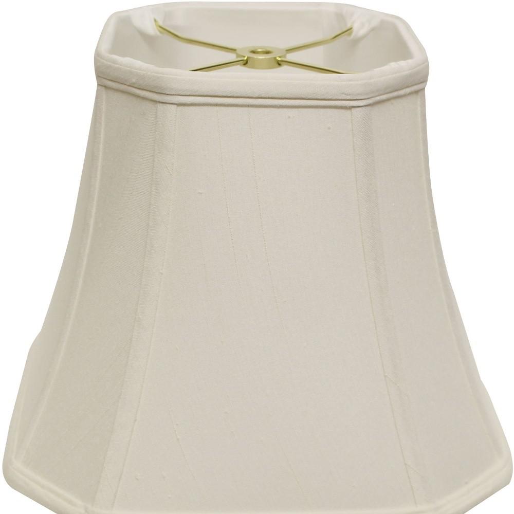 15" White Slanted Square Bell Monay Shantung Lampshade. Picture 4