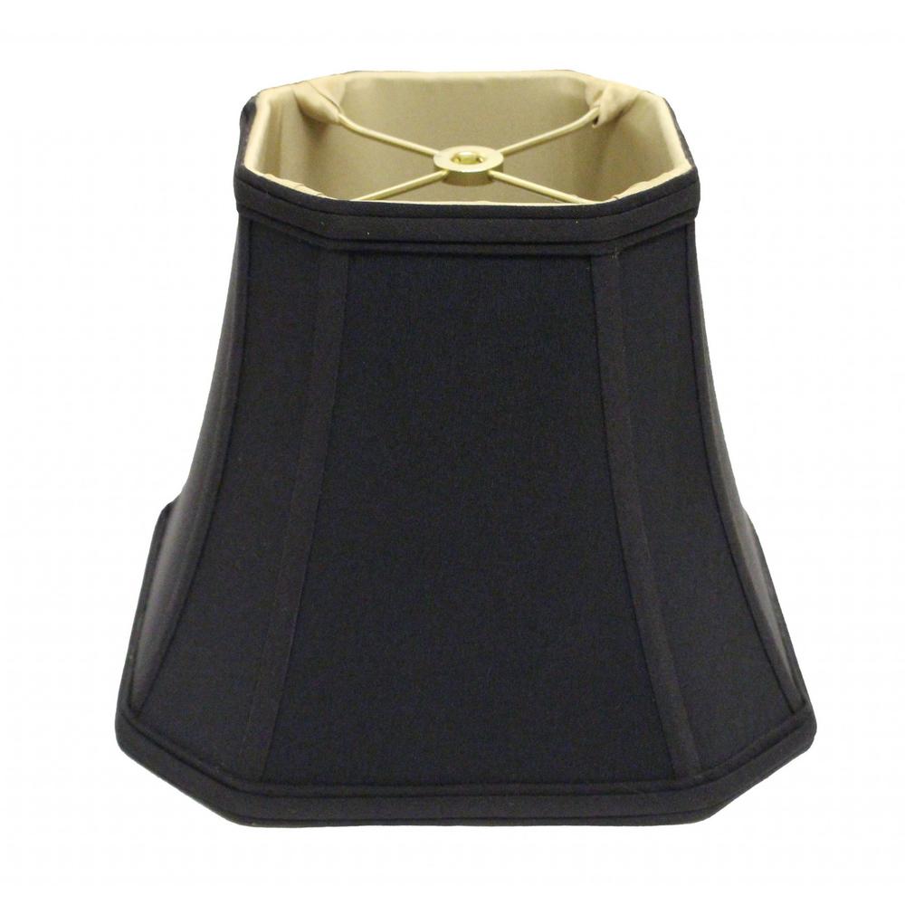 16" Black with Bronze Lining Slanted Square Bell No Slub Lampshade. Picture 2
