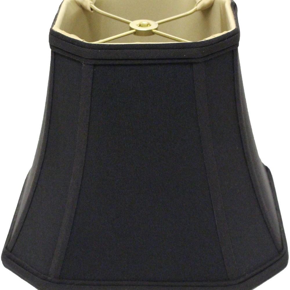 16" Black with Bronze Lining Slanted Square Bell No Slub Lampshade. Picture 3