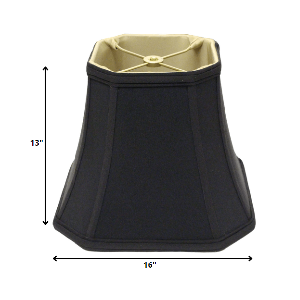 16" Black with Bronze Lining Slanted Square Bell No Slub Lampshade. Picture 5