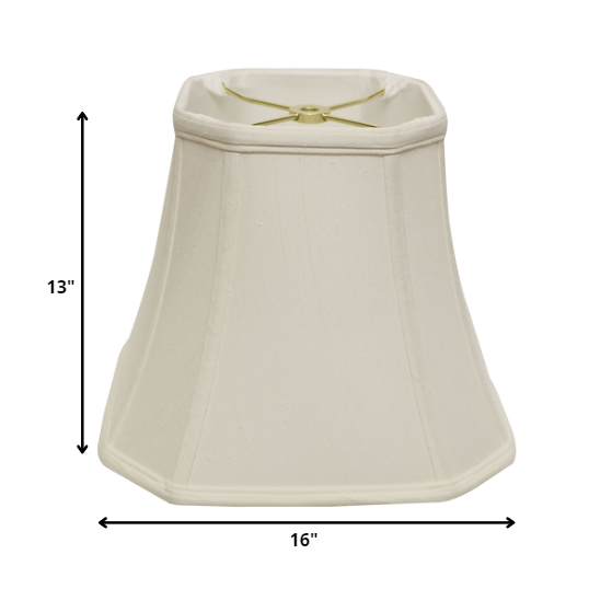 16" White Slanted Square Bell Monay Shantung Lampshade. Picture 5