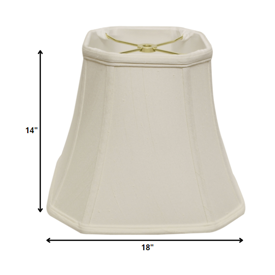 18" White Slanted Square Bell Monay Shantung Lampshade. Picture 5
