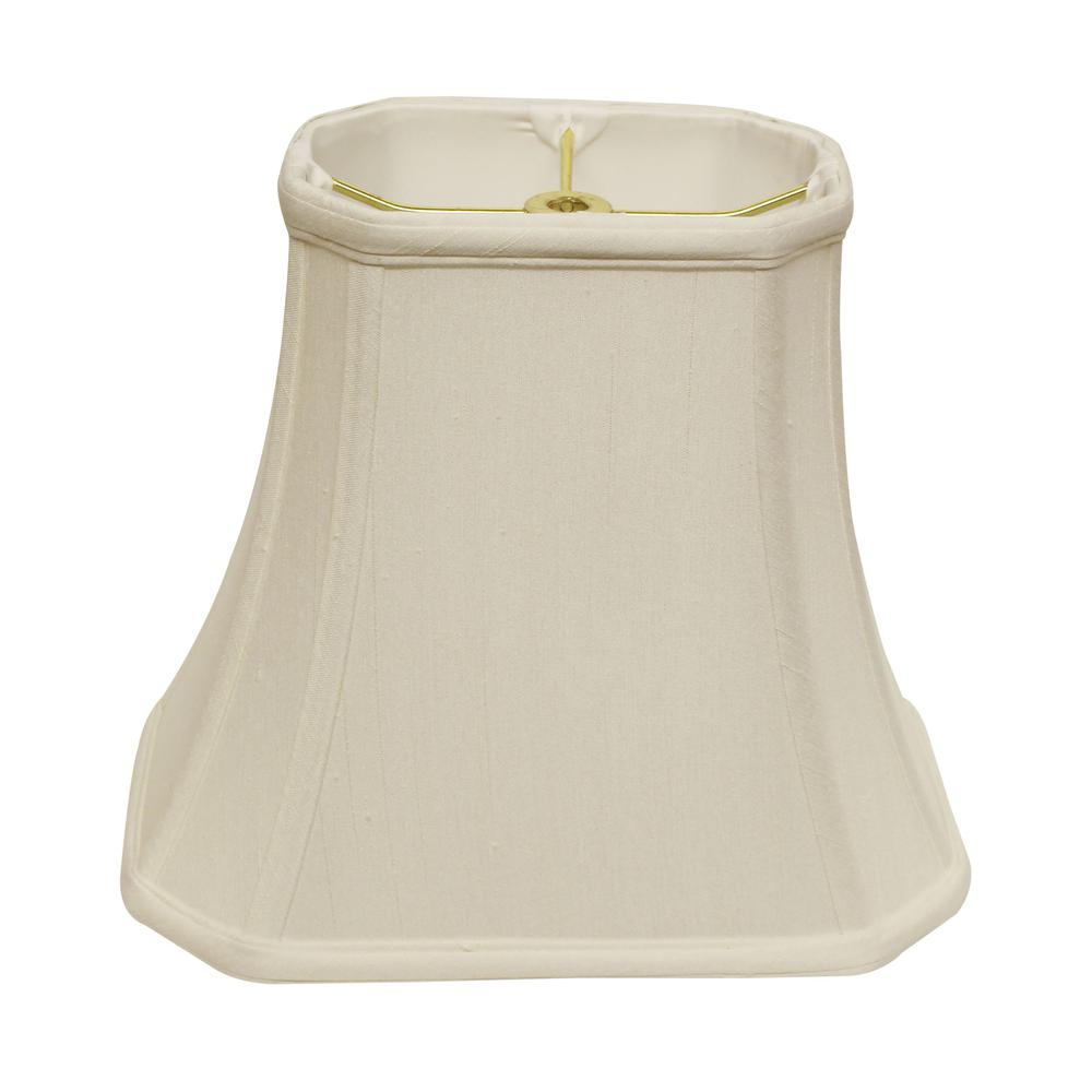 10" White Slanted Rectange Bell Monay Shantung Lampshade. Picture 1