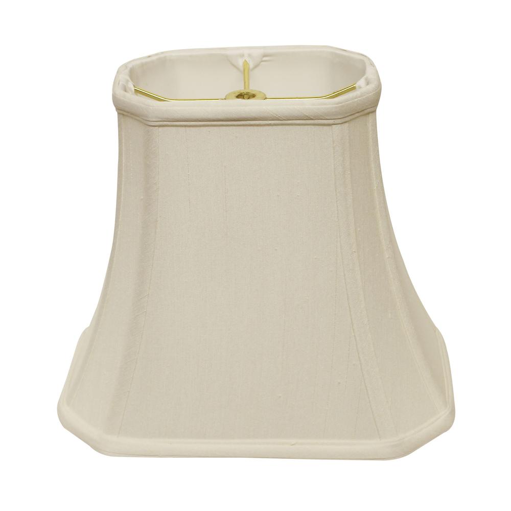 16" White Slanted Rectange Bell Monay Shantung Lampshade. Picture 2