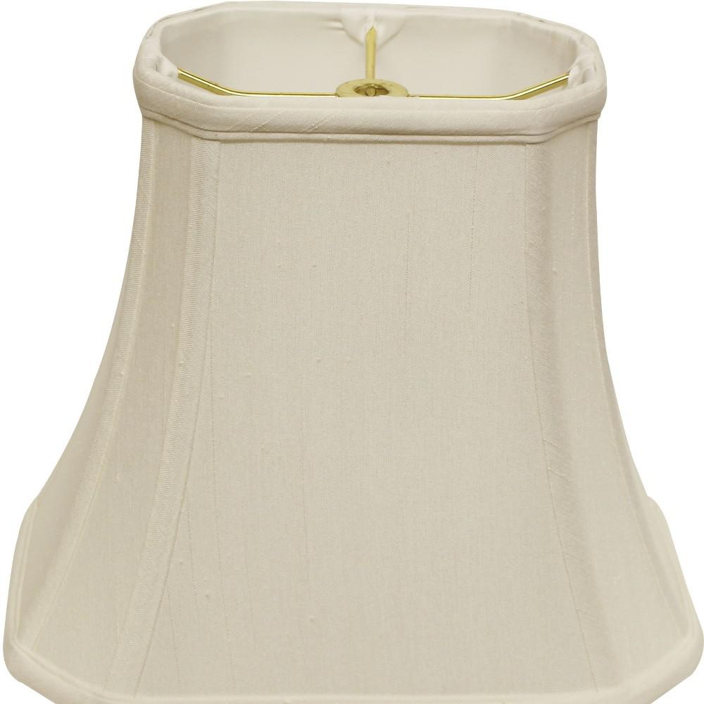 16" White Slanted Rectange Bell Monay Shantung Lampshade. Picture 3