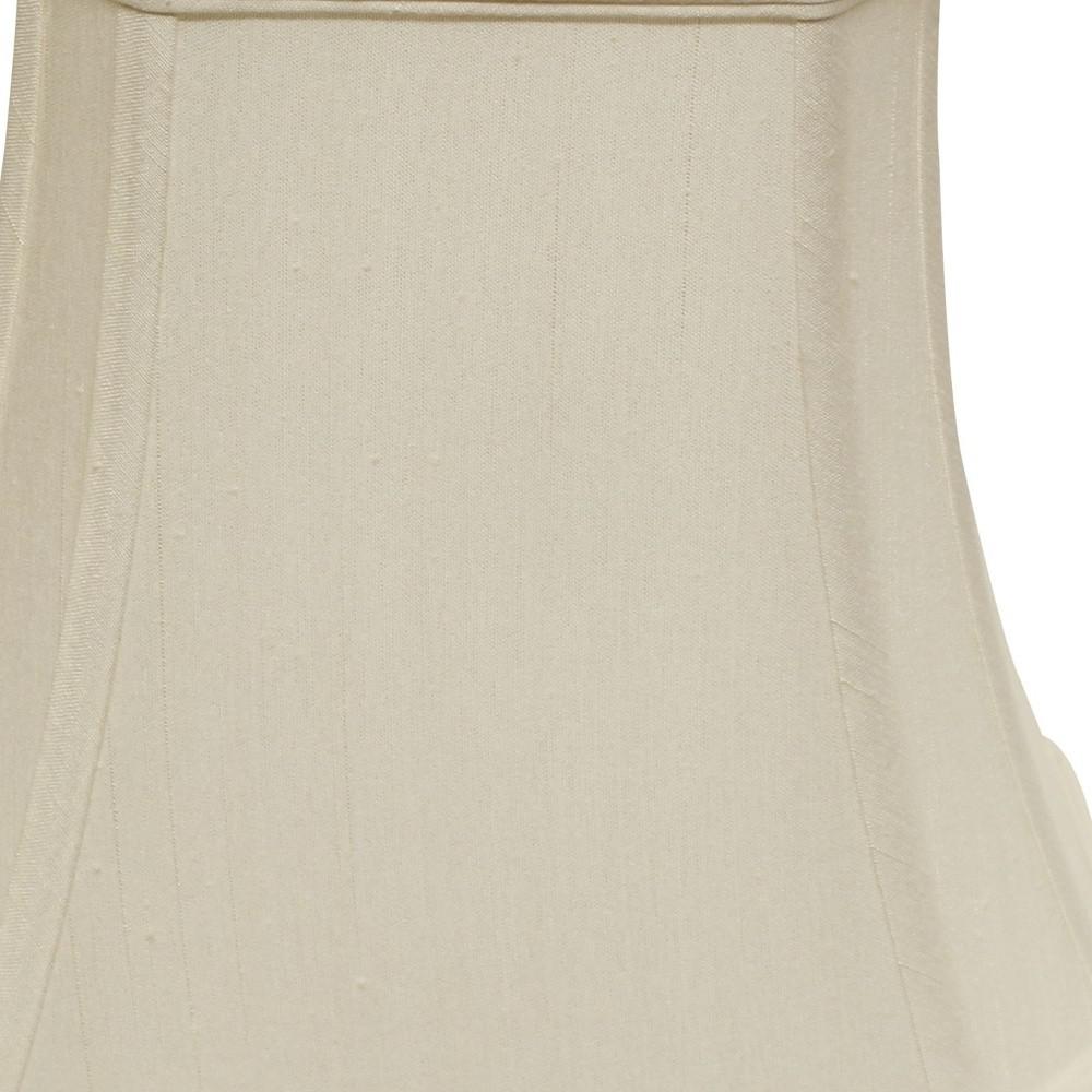 16" White Slanted Rectange Bell Monay Shantung Lampshade. Picture 4
