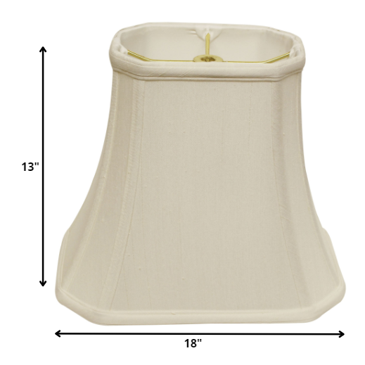 18" White Slanted Rectange Bell Monay Shantung Lampshade. Picture 5