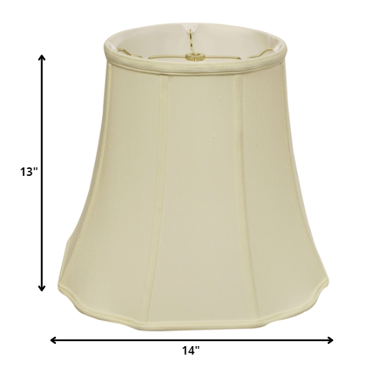 14" Ivory Premium Octagon Monay Shantung Lampshade. Picture 3