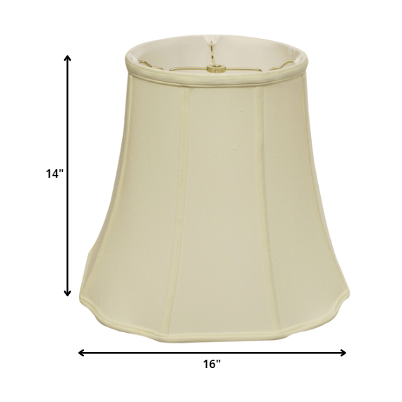 16" Ivory Premium Octagon Monay Shantung Lampshade. Picture 5
