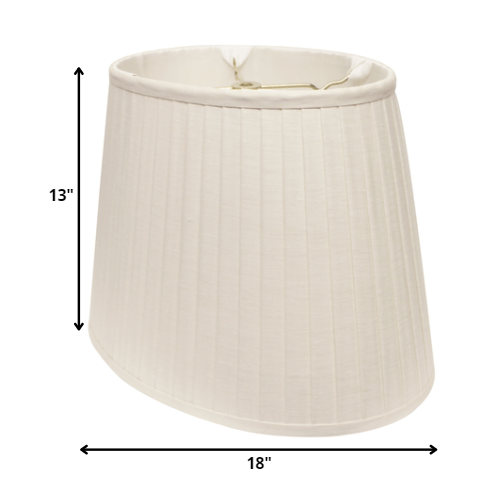 18" White Slanted Oval Paperback Linen Lampshade. Picture 5