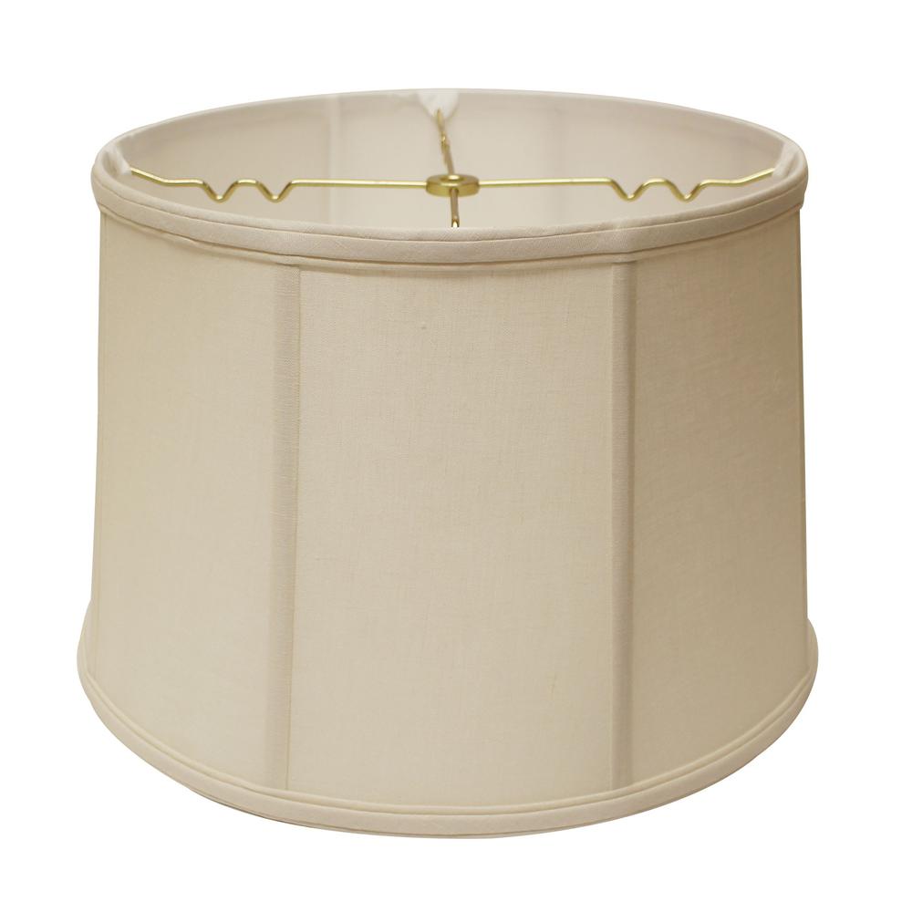 13" Off White Throwback Drum Linen Lampshade. Picture 1