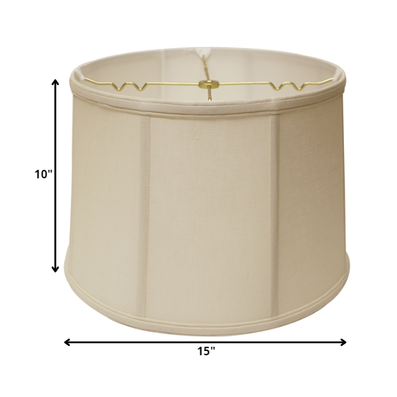 15" Off White Throwback Drum Linen Lampshade. Picture 3