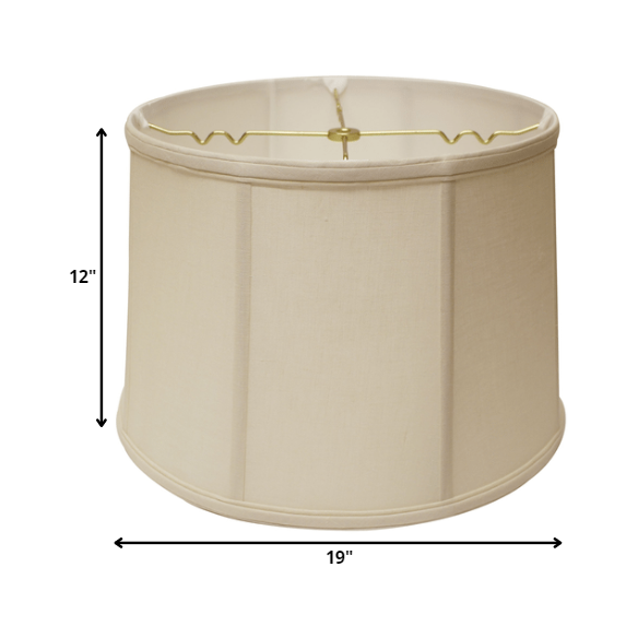 19" Off White Throwback Drum Linen Lampshade. Picture 5