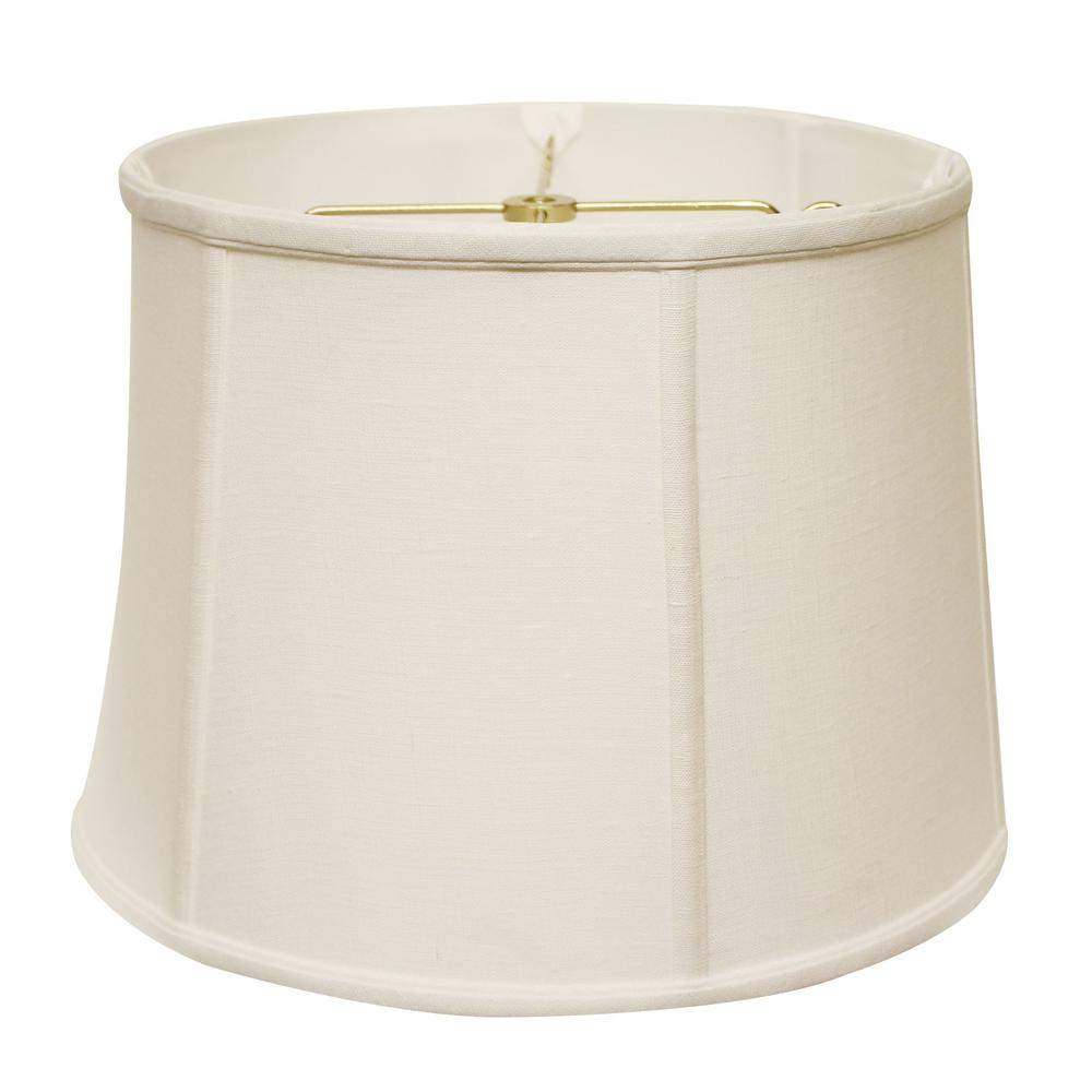 19" White Throwback Drum Linen Lampshade. Picture 2