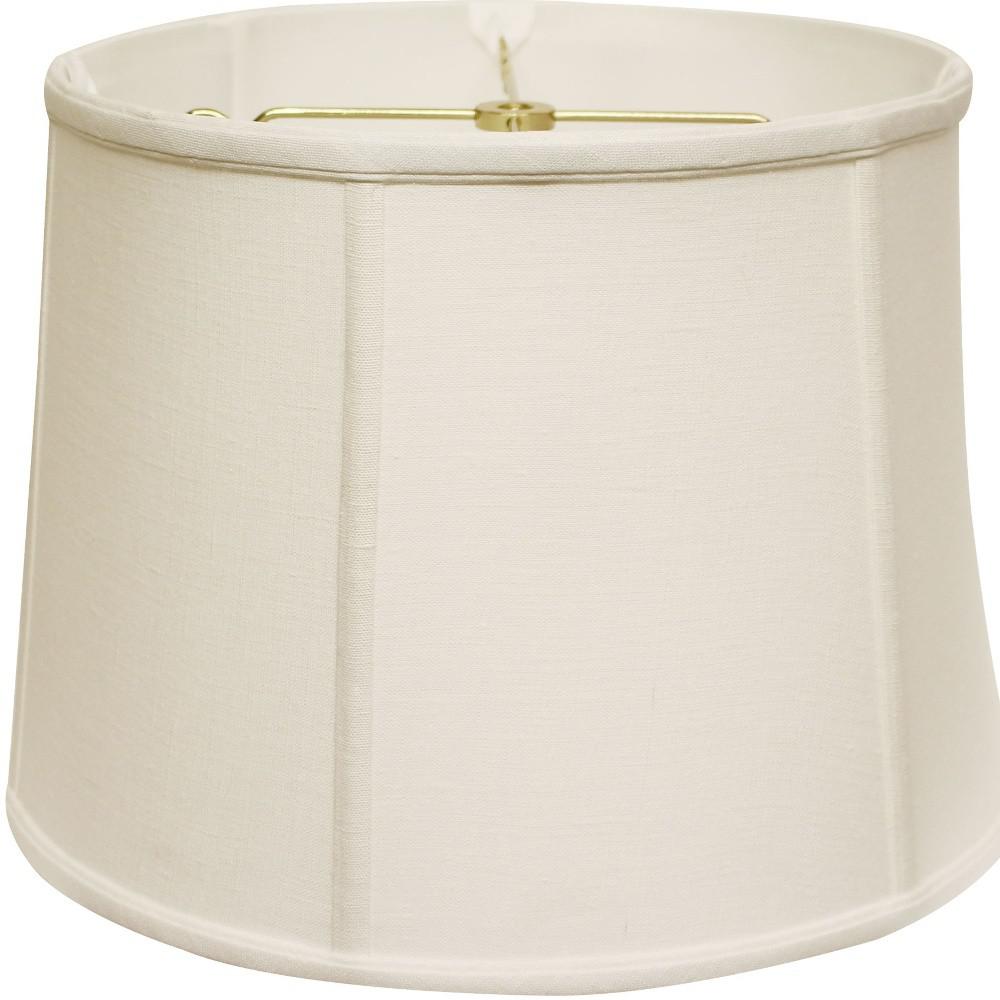19" White Throwback Drum Linen Lampshade. Picture 3