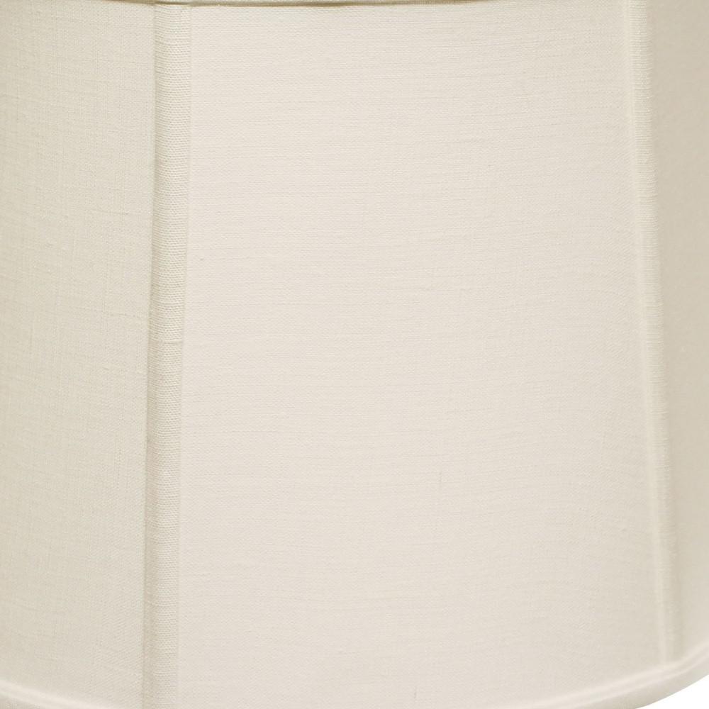 19" White Throwback Drum Linen Lampshade. Picture 4