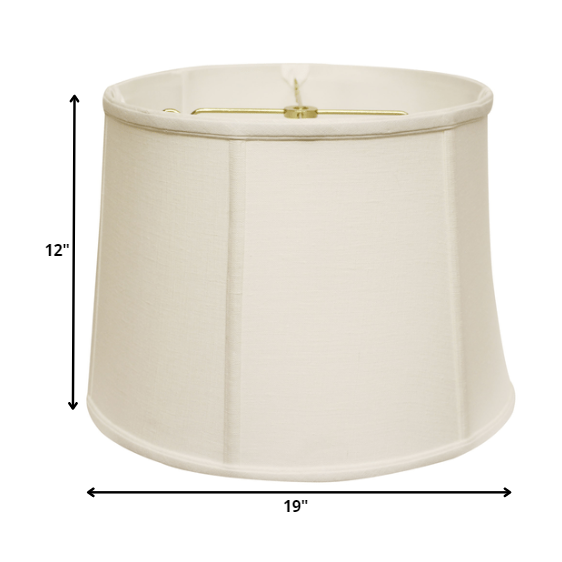 19" White Throwback Drum Linen Lampshade. Picture 5