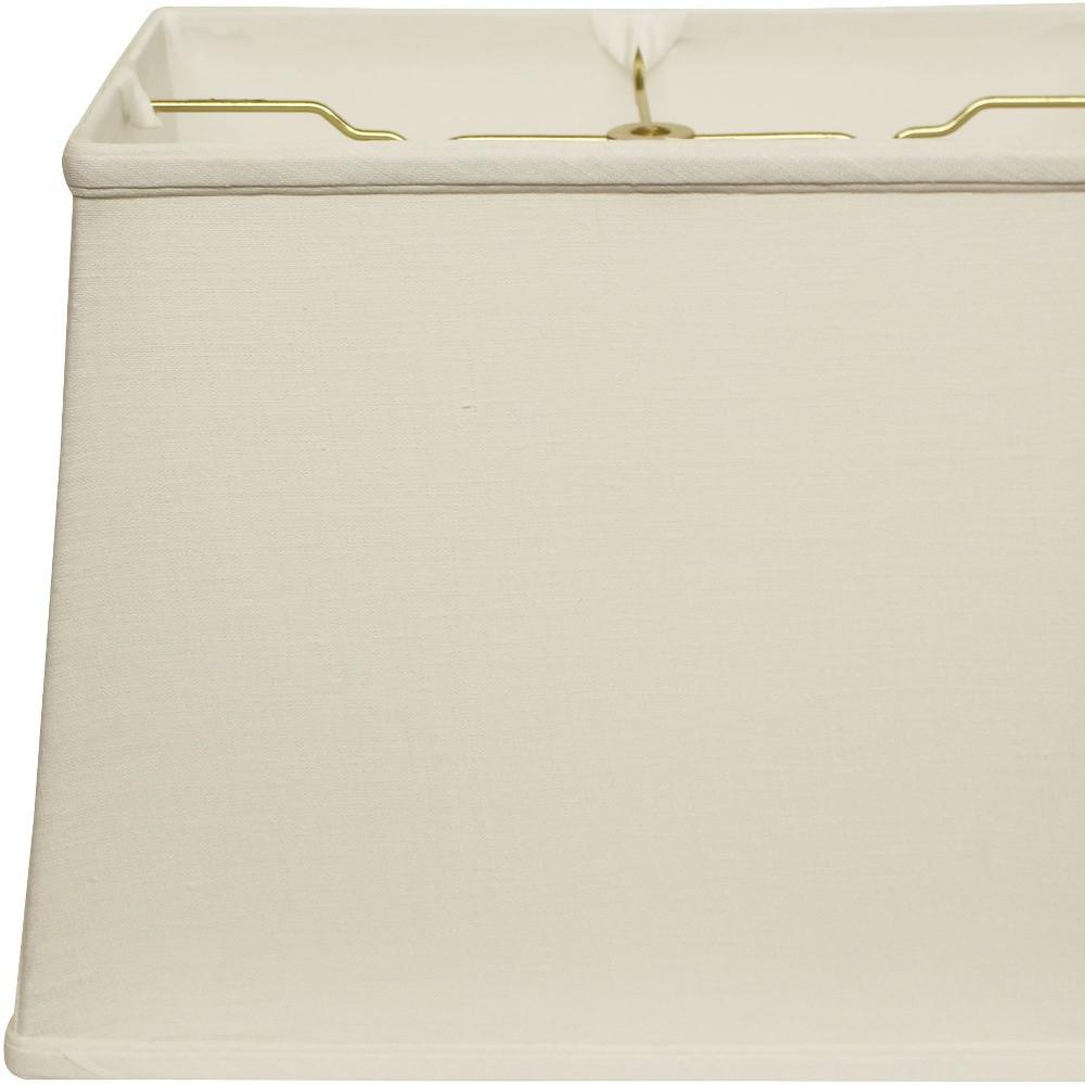 14" White Throwback Rectangle Linen Lampshade. Picture 3